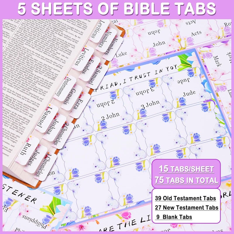 TuErCao Gifts for Christians Bible Bags for Women with Christian Bookmarks, Bible Verse Bracelets, Prayer Scented Candle and Study Supplies with 75 BibleTabs, 12 Highlighters Spiritual Gifts for Mom - Image 5